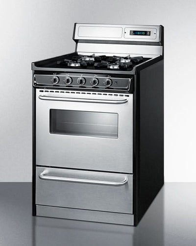 Summit - 24 Wide Gas Range, Open Burners - TNM6307BKW