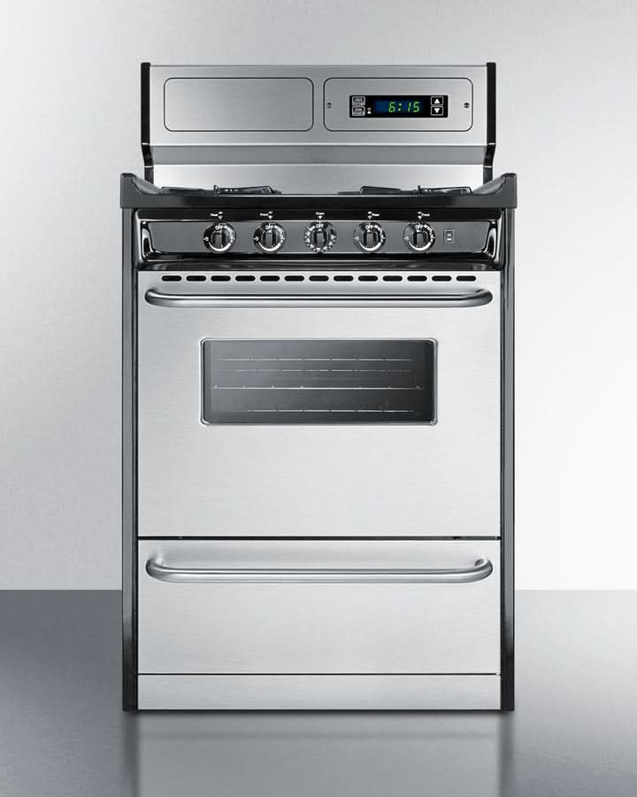 Summit - 24 Wide Gas Range, Open Burners - TNM6307BKW