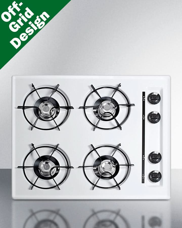 Summit - 24 Wide 4-Burner Propane Gas Cooktop, Battery Start - WLL03P