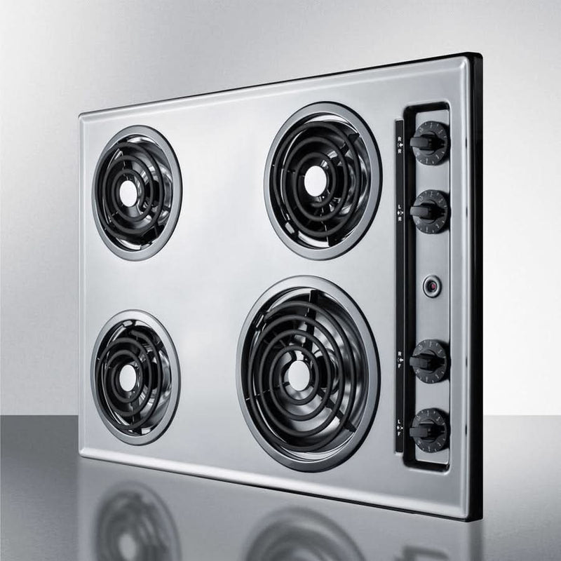 Summit - 30 Wide 230V 4-Burner Coil Cooktop - ZEL05