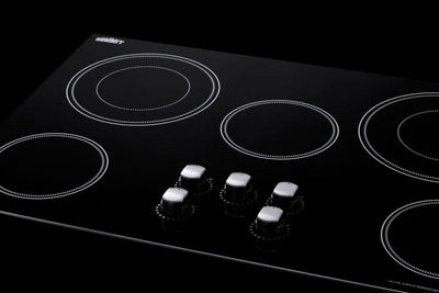 Summit - 36 Wide 208-240V 5-Burner Radiant Cooktop - CR5B36MB