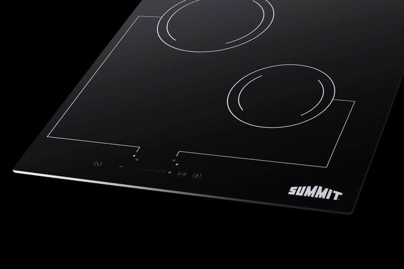 Summit - 18 Wide 220V 2-Burner Radiant Cooktop - CR2B228T