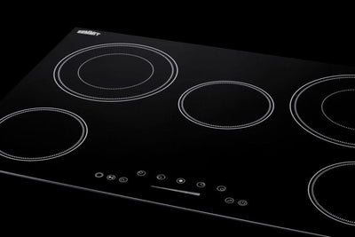 Summit - 36 Wide 208-240V 5-Burner Radiant Cooktop - CR5B36T9B