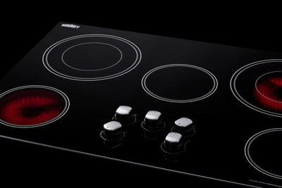 Summit - 36 Wide 208-240V 5-Burner Radiant Cooktop - CR5B36MB