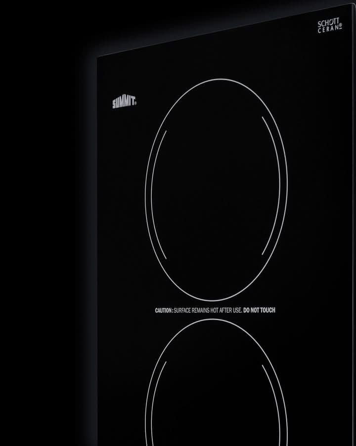 Summit - 12 Wide 230V 2-Burner Radiant Cooktop - CR2220B