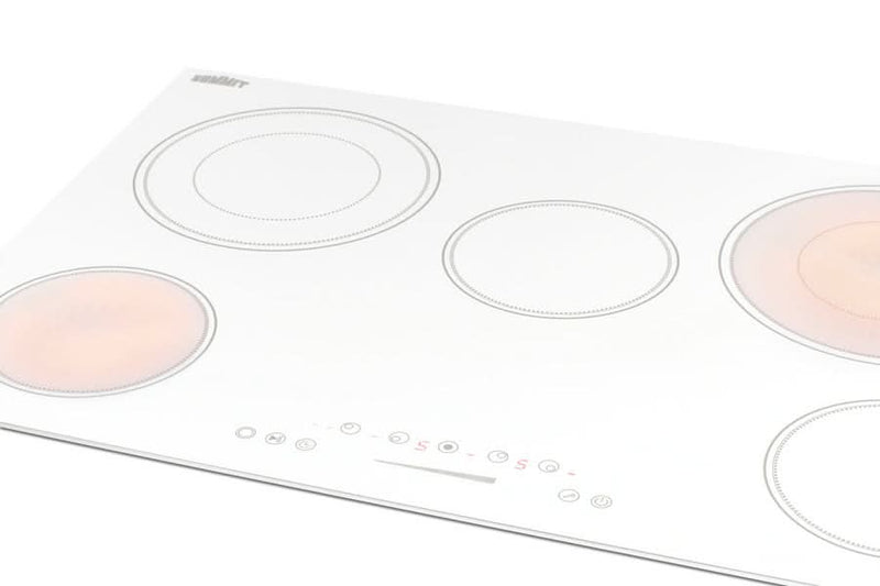 Summit - 30 Wide 208-240V 5-Burner Radiant Cooktop - CR5B30T8W