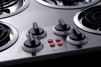 Summit - 24 Wide 240V 4-Burner Coil Cooktop - CR4SS24
