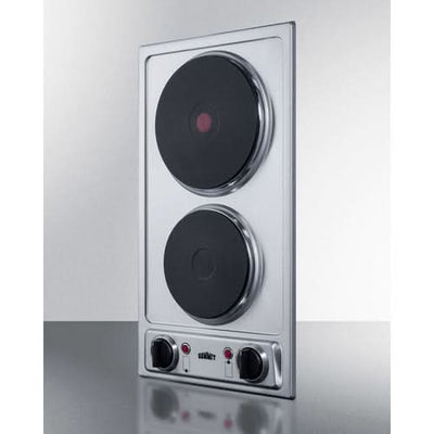 Summit - 12 Wide 230V 2-Burner Solid Disk Cooktop - CSD2B230