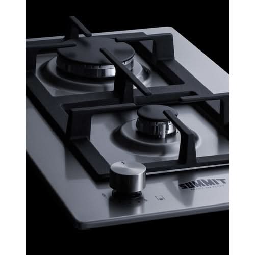 Summit - 12 Wide 2-Burner Propane Gas Cooktop In Stainless Steel - GCJ2SSLP