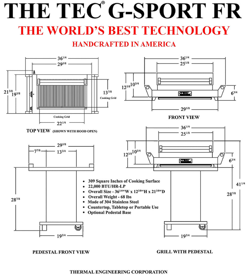TEC G Sport FR Grill Pedestal - GSPED