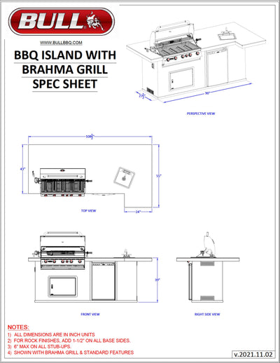 Bull Island BBQ Outdoor Kitchen & Grill Quartzsite Base - 31014-LP