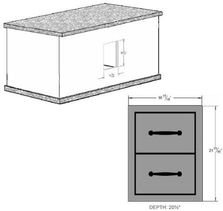 Sole Gourmet 20"x15" Double Drawer - 2D20X15