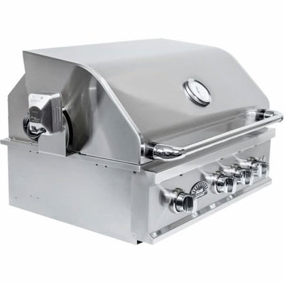 Sole Gourmet TR Series - 32-Inch 3-Burner Built-In Grill with Light and Rotisserie - Liquid Propane Gas - 321BQRTRLLP
