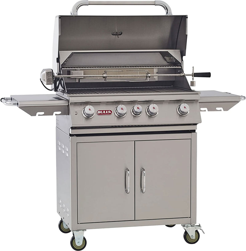 Bull Angus - 30-Inch 4-Burner Freestanding Grill Cart - Liquid Propane Gas with Lights - 44000