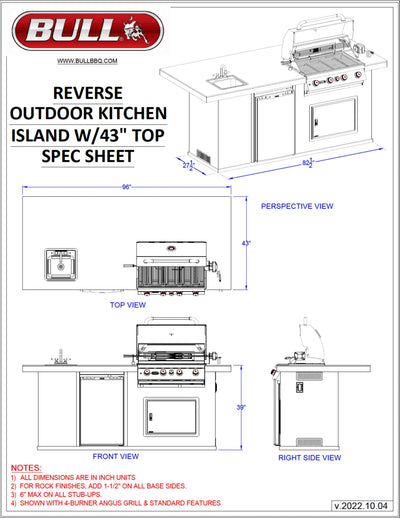 Bull Island Outdoor Kitchen Rock Base - 31011-NG