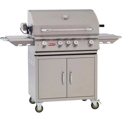 Bull Angus - 30-Inch 4-Burner Freestanding Grill Cart - Liquid Propane Gas with Lights - 44000