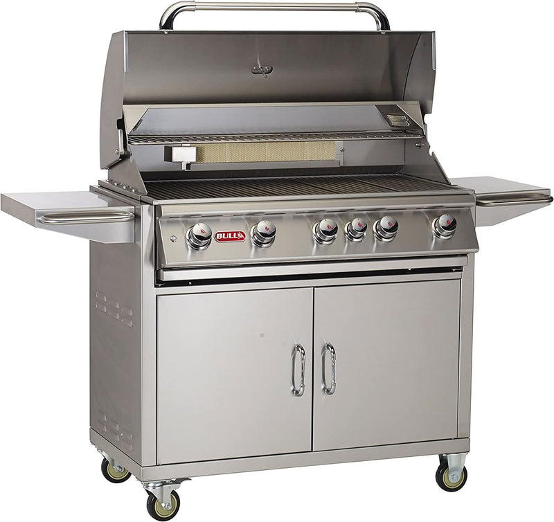 Bull Brahma - 38-Inch 5-Burner Freestanding Grill Cart - Liquid Propane Gas with Rear Infrared Burner - 55000