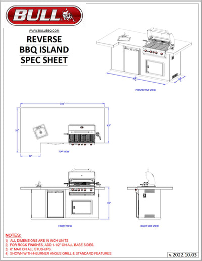 Bull Island BBQ Outdoor Kitchen & Grill Quartzsite Base - 31014-LP
