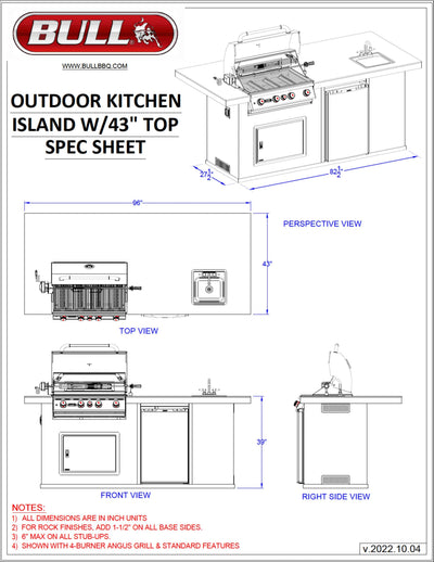 Bull Island Outdoor Kitchen Rock Base - 31011-NG