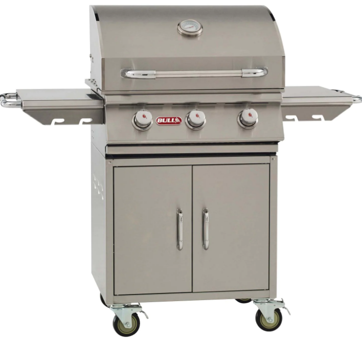 Bull Steer Premium - 25-Inch 3-Burner Freestanding Grill Cart - Natural Gas - 69102