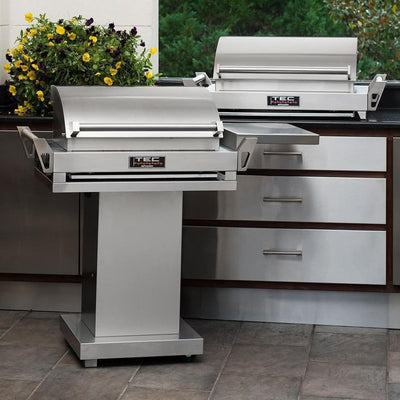 TEC G-Sport FR - 30-Inch 1-Burner Freestanding Infrared Grill - Liquid Propane Gas on Stainless Pedestal - GSRLPFR + GSPED