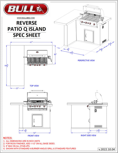 Bull Island Patio Q Outdoor Island Kitchen & Grill Quartzsite Base - 31086-LP
