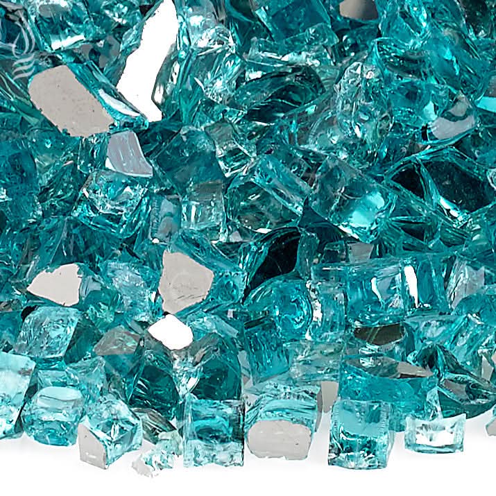 American Fire Glass 1/2" Azuria Reflective, 10 lb. Jar Fire Glass - AFFAZBL1210J
