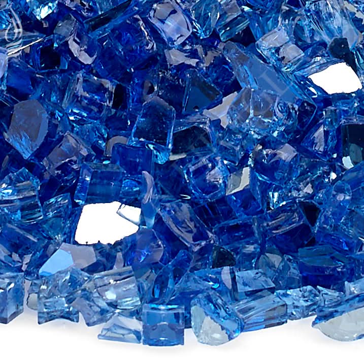 American Fire Glass 1/4" Cobalt Reflective, 10 lb. Jar Fire Glass - AFFCOBLRF10J