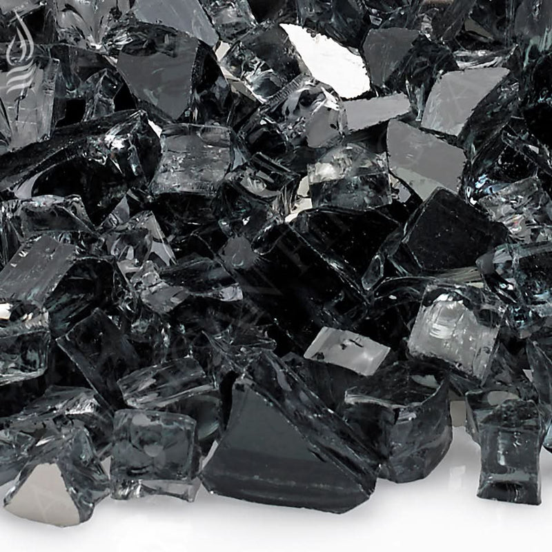 American Fire Glass 1/2" Gray Reflective, 10 lb. Jar Fire Glass - AFFGRYRF1210J