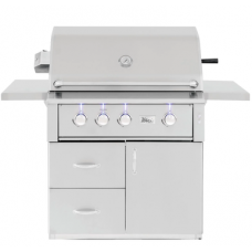 Summerset Alturi - 36-Inch 3-Burner Freestanding Grill - Natural Gas with Stainless Steel Burners & Rotisserie - ALT36T-NG + CART-ALT36