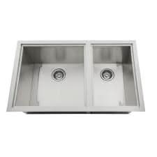 Sunstone Over/Under Height Double Basin Sinks with Covers, 34 x 12 - B-SK34