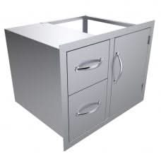 Sunstone 30 Beveled Style Double Drawer & Door Combo w/Removable Support Frame - BA-DDC30