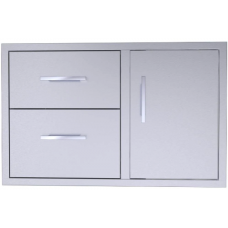 Sunstone 36 Beveled Style Double Drawer & Door Combo w/Removable Support Frame - BA-DDC36