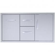 Sunstone 42 Beveled Style Double Drawer & Door Combo w/Removable Support Frame - BA-DDC42