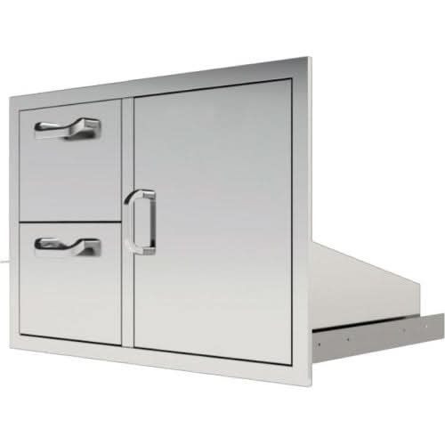 PCM 260 Series 39 Inch Double Drawer & Roll Out Trash/Liquid Propane Gas Bin On Right Combo - BBQ-260-DDC-39/TR-R