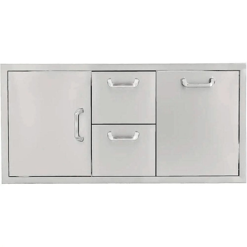 PCM 260 Series 42 Inch Door, Double Drawer & Roll Out Trash Bin Combo - BBQ-260-DDC-42TR