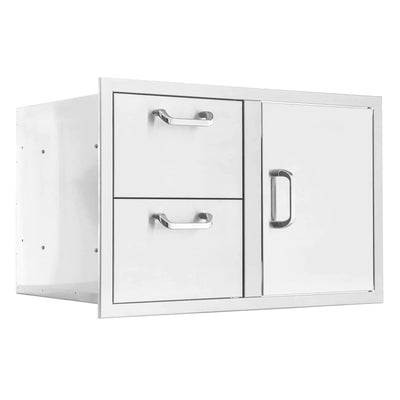 PCM 260 Series 32 Inch Access Door & Double Drawer Combo (Reversible) - BBQ-260-DDC