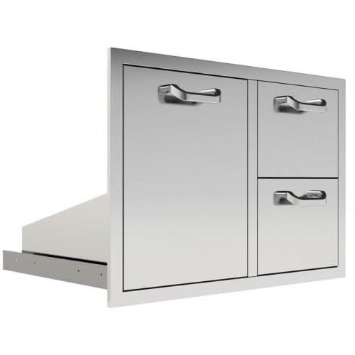 PCM 260 Series 32 Inch Double Drawer & Roll Out Trash/Liquid Propane Gas Bin On Right Combo - BBQ-260-DDC/TR-R