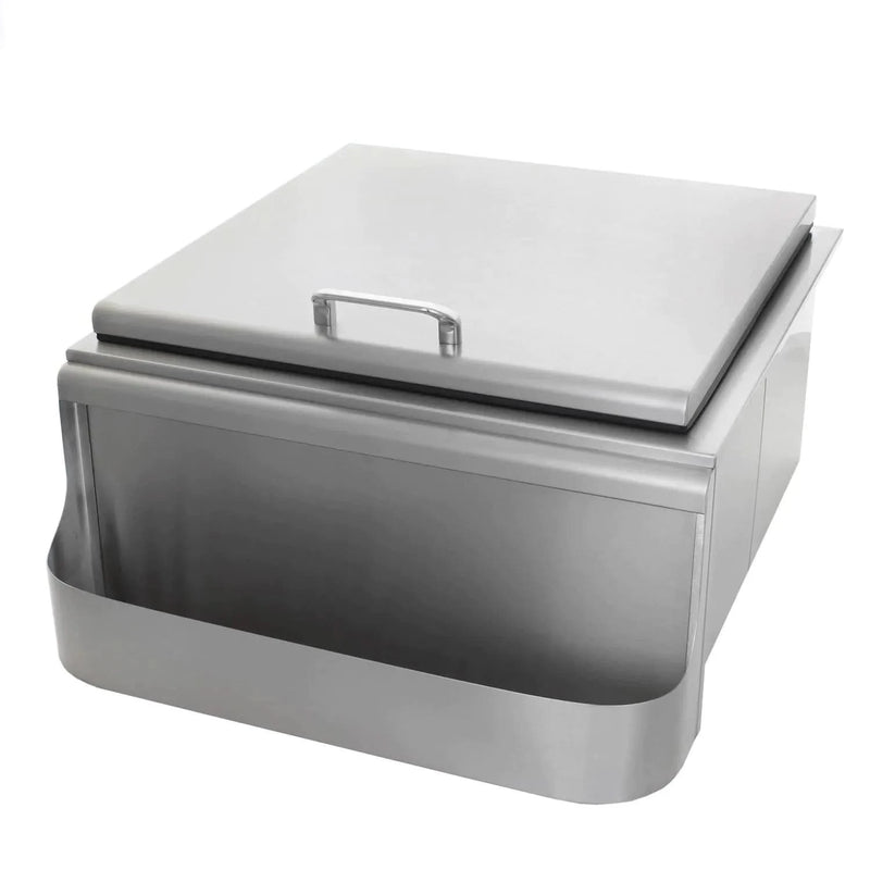 PCM 260 Series 25 Inch Slide In Ice Bin Cooler With Speed Rail & Condiment Holder - BBQ-260-SI