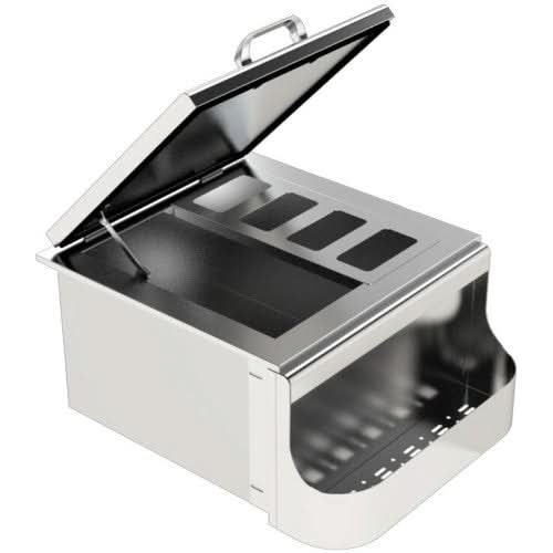 PCM 260 Series 25 Inch Slide In Ice Bin Cooler With Speed Rail & Condiment Holder - BBQ-260-SI