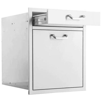 PCM 260 Series 20 Inch Single Drawer & Roll Out Trash/Recycling Bin Combo - BBQ-260-TR-DR1