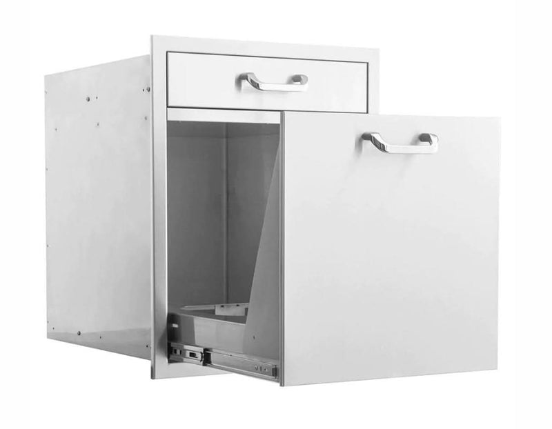 PCM 260 Series 20 Inch Single Drawer & Roll Out Trash/Recycling Bin Combo - BBQ-260-TR-DR1