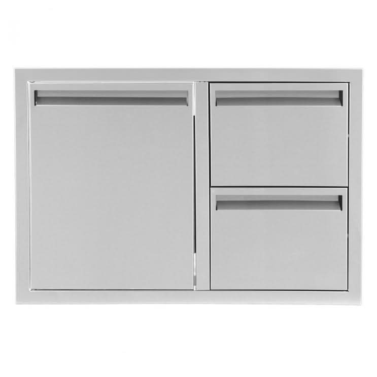 PCM 350 Series 32 Inch Access Door & Double Drawer Combo (Reversible) - BBQ-350-DDC