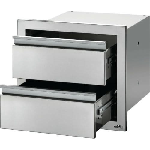 Napoleon 18 Inch Stainless Steel Large And Standard Double Drawer - BI-1816-2DR