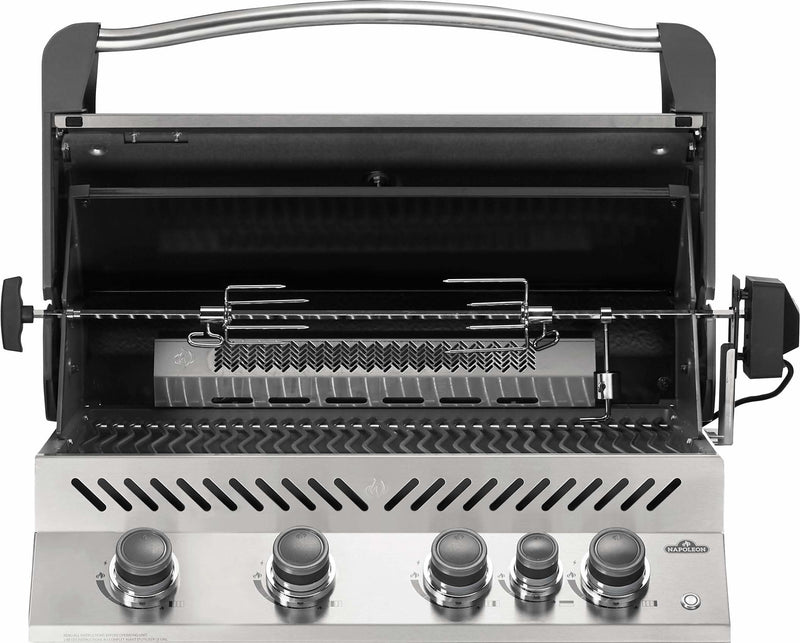 Napoleon Prestige 500 RB - 32-Inch 4-Burner Built-In Grill with Infrared Rear Burner - Natural Gas - BIP500RBNSS-3
