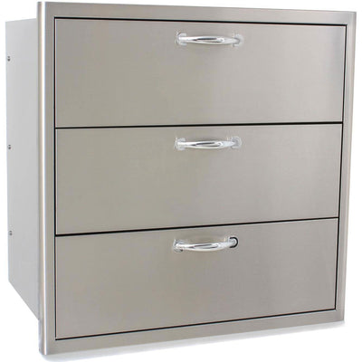 Blaze 30-Inch Stainless Steel Triple Access Drawer - BLZ-30W-3DRW-LT