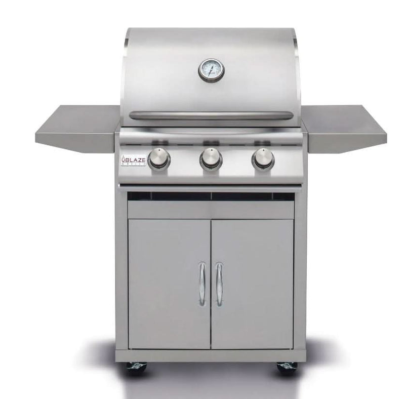 Blaze Prelude LBM - 25-Inch 3-Burner Freestanding Grill - Natural Gas - BLZ-3LBM-NG + BLZ-3-CART-SC