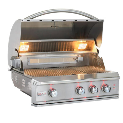 Blaze Professional LUX - 34-Inch 3-Burner Built-In Grill - Liquid Propane Gas with Rear Infrared Burner Open Box- BLZ-3PRO-LP-OB