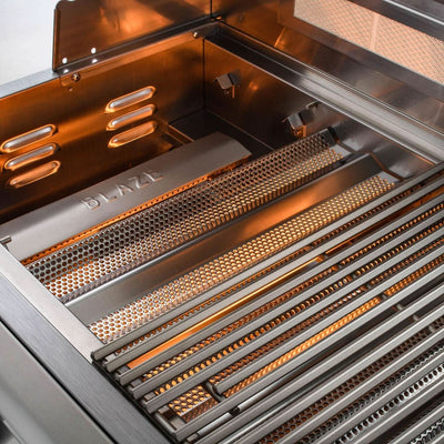 Blaze Premium - LTE 32-Inch 4-Burner Built-In Grill - Natural Gas with Rear Infrared Burner & Grill Lights Open Box- BLZ-4LTE2-NG-OB