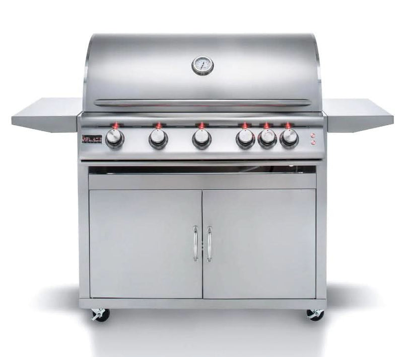 Blaze Premium LTE - 40-Inch 5-Burner Freestanding Grill - Natural Gas with Rear Infrared Burner & Grill Lights - BLZ-5LTE2-NG + BLZ-5-CART-SC
